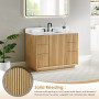 Altair Clayton 60" Double Bathroom Vanity in Washed Light Brown with Grain White Engineered Stone Countertop Altair Clayton 60" Double Bathroom Vanity in Washed Light Brown with Grain White Engineered Stone Countertop