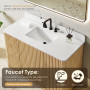 Altair Clayton 60" Double Bathroom Vanity in Washed Light Brown with Grain White Engineered Stone Countertop Altair Clayton 60" Double Bathroom Vanity in Washed Light Brown with Grain White Engineered Stone Countertop