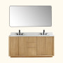 Altair Clayton 72" Double Bathroom Vanity in Washed Light Brown with Grain White Engineered Stone Countertop Altair Clayton 72" Double Bathroom Vanity in Washed Light Brown with Grain White Engineered Stone Countertop
