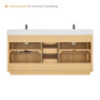 Altair Clayton 72" Double Bathroom Vanity in Washed Light Brown with Grain White Engineered Stone Countertop Altair Clayton 72" Double Bathroom Vanity in Washed Light Brown with Grain White Engineered Stone Countertop