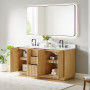 Altair Clayton 72" Double Bathroom Vanity in Washed Light Brown with Grain White Engineered Stone Countertop Altair Clayton 72" Double Bathroom Vanity in Washed Light Brown with Grain White Engineered Stone Countertop