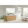 Altair Clayton 72" Double Bathroom Vanity in Washed Light Brown with Grain White Engineered Stone Countertop Altair Clayton 72" Double Bathroom Vanity in Washed Light Brown with Grain White Engineered Stone Countertop