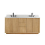 Altair Clayton 72" Double Bathroom Vanity in Washed Light Brown with Grain White Engineered Stone Countertop Altair Clayton 72" Double Bathroom Vanity in Washed Light Brown with Grain White Engineered Stone Countertop