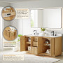 Altair Clayton 72" Double Bathroom Vanity in Washed Light Brown with Grain White Engineered Stone Countertop Altair Clayton 72" Double Bathroom Vanity in Washed Light Brown with Grain White Engineered Stone Countertop