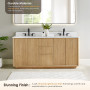Altair Clayton 72" Double Bathroom Vanity in Washed Light Brown with Grain White Engineered Stone Countertop Altair Clayton 72" Double Bathroom Vanity in Washed Light Brown with Grain White Engineered Stone Countertop