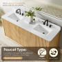 Altair Clayton 72" Double Bathroom Vanity in Washed Light Brown with Grain White Engineered Stone Countertop Altair Clayton 72" Double Bathroom Vanity in Washed Light Brown with Grain White Engineered Stone Countertop