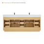 Altair Clayton 84" Double Bathroom Vanity in Washed Light Brown with Grain White Engineered Stone Countertop Altair Clayton 84" Double Bathroom Vanity in Washed Light Brown with Grain White Engineered Stone Countertop