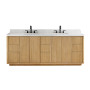 Altair Clayton 84" Double Bathroom Vanity in Washed Light Brown with Grain White Engineered Stone Countertop Altair Clayton 84" Double Bathroom Vanity in Washed Light Brown with Grain White Engineered Stone Countertop