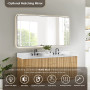 Altair Clayton 84" Double Bathroom Vanity in Washed Light Brown with Grain White Engineered Stone Countertop Altair Clayton 84" Double Bathroom Vanity in Washed Light Brown with Grain White Engineered Stone Countertop