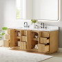 Altair Clayton 84" Double Bathroom Vanity in Washed Light Brown with Grain White Engineered Stone Countertop Altair Clayton 84" Double Bathroom Vanity in Washed Light Brown with Grain White Engineered Stone Countertop