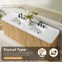 Altair Clayton 84" Double Bathroom Vanity in Washed Light Brown with Grain White Engineered Stone Countertop Altair Clayton 84" Double Bathroom Vanity in Washed Light Brown with Grain White Engineered Stone Countertop