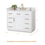 Altair Gavino 42" Single Bathroom Vanity with Grain White Engineered Stone Countertop Altair Gavino 42" Single Bathroom Vanity with Grain White Engineered Stone Countertop