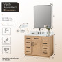 Altair Gavino 42" Single Bathroom Vanity with Grain White Engineered Stone Countertop Altair Gavino 42" Single Bathroom Vanity with Grain White Engineered Stone Countertop