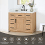 Altair Gavino 42" Single Bathroom Vanity with Grain White Engineered Stone Countertop Altair Gavino 42" Single Bathroom Vanity with Grain White Engineered Stone Countertop