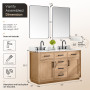 Altair Gavino 54" Double Bathroom Vanity with Grain White Engineered Stone Countertop Altair Gavino 54" Double Bathroom Vanity with Grain White Engineered Stone Countertop