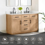 Altair Gavino 54" Double Bathroom Vanity with Grain White Engineered Stone Countertop Altair Gavino 54" Double Bathroom Vanity with Grain White Engineered Stone Countertop