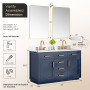 Altair Gavino 54" Double Bathroom Vanity with Grain White Engineered Stone Countertop Altair Gavino 54" Double Bathroom Vanity with Grain White Engineered Stone Countertop