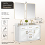 Altair Gavino 54" Double Bathroom Vanity with Grain White Engineered Stone Countertop Altair Gavino 54" Double Bathroom Vanity with Grain White Engineered Stone Countertop
