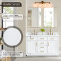 Altair Gavino 54" Double Bathroom Vanity with Grain White Engineered Stone Countertop Altair Gavino 54" Double Bathroom Vanity with Grain White Engineered Stone Countertop