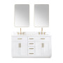 Altair Gavino 60" Double Bathroom Vanity with Grain White Composite Stone Countertop Altair Gavino 60" Double Bathroom Vanity with Grain White Composite Stone Countertop