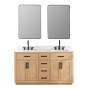 Altair Gavino 60" Double Bathroom Vanity with Grain White Composite Stone Countertop Altair Gavino 60" Double Bathroom Vanity with Grain White Composite Stone Countertop