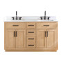 Altair Gavino 60" Double Bathroom Vanity with Grain White Composite Stone Countertop Altair Gavino 60" Double Bathroom Vanity with Grain White Composite Stone Countertop