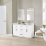 Altair Gavino 60" Double Bathroom Vanity with Grain White Composite Stone Countertop Altair Gavino 60" Double Bathroom Vanity with Grain White Composite Stone Countertop