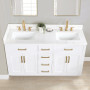 Altair Gavino 60" Double Bathroom Vanity with Grain White Composite Stone Countertop Altair Gavino 60" Double Bathroom Vanity with Grain White Composite Stone Countertop