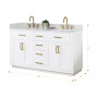 Altair Gavino 60" Double Bathroom Vanity with Grain White Composite Stone Countertop Altair Gavino 60" Double Bathroom Vanity with Grain White Composite Stone Countertop
