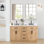Altair Gavino 60" Double Bathroom Vanity with Grain White Composite Stone Countertop Altair Gavino 60" Double Bathroom Vanity with Grain White Composite Stone Countertop