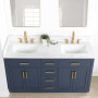 Altair Gavino 60" Double Bathroom Vanity with Grain White Composite Stone Countertop Altair Gavino 60" Double Bathroom Vanity with Grain White Composite Stone Countertop