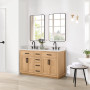 Altair Gavino 60" Double Bathroom Vanity with Grain White Composite Stone Countertop Altair Gavino 60" Double Bathroom Vanity with Grain White Composite Stone Countertop