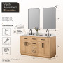 Altair Gavino 60" Double Bathroom Vanity with Grain White Composite Stone Countertop Altair Gavino 60" Double Bathroom Vanity with Grain White Composite Stone Countertop
