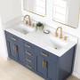 Altair Gavino 60" Double Bathroom Vanity with Grain White Composite Stone Countertop Altair Gavino 60" Double Bathroom Vanity with Grain White Composite Stone Countertop