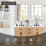 Altair Gavino 60" Double Bathroom Vanity with Grain White Composite Stone Countertop Altair Gavino 60" Double Bathroom Vanity with Grain White Composite Stone Countertop