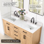 Altair Gavino 60" Double Bathroom Vanity with Grain White Composite Stone Countertop Altair Gavino 60" Double Bathroom Vanity with Grain White Composite Stone Countertop