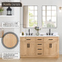 Altair Gavino 60" Double Bathroom Vanity with Grain White Composite Stone Countertop Altair Gavino 60" Double Bathroom Vanity with Grain White Composite Stone Countertop