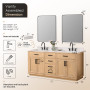 Altair Gavino 72" Double Bathroom Vanity with Grain White Composite Stone Countertop Altair Gavino 72" Double Bathroom Vanity with Grain White Composite Stone Countertop