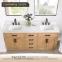 Altair Gavino 72" Double Bathroom Vanity with Grain White Composite Stone Countertop Altair Gavino 72" Double Bathroom Vanity with Grain White Composite Stone Countertop
