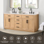 Altair Gavino 72" Double Bathroom Vanity with Grain White Composite Stone Countertop Altair Gavino 72" Double Bathroom Vanity with Grain White Composite Stone Countertop