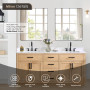 Altair Gavino 72" Double Bathroom Vanity with Grain White Composite Stone Countertop Altair Gavino 72" Double Bathroom Vanity with Grain White Composite Stone Countertop