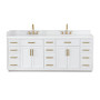 Altair Gavino 84" Double Bathroom Vanity with Grain White Engineered Stone Countertop Altair Gavino 84" Double Bathroom Vanity with Grain White Engineered Stone Countertop
