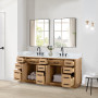 Altair Gavino 84" Double Bathroom Vanity with Grain White Engineered Stone Countertop Altair Gavino 84" Double Bathroom Vanity with Grain White Engineered Stone Countertop