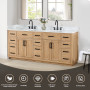 Altair Gavino 84" Double Bathroom Vanity with Grain White Engineered Stone Countertop Altair Gavino 84" Double Bathroom Vanity with Grain White Engineered Stone Countertop
