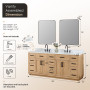 Altair Gavino 84" Double Bathroom Vanity with Grain White Engineered Stone Countertop Altair Gavino 84" Double Bathroom Vanity with Grain White Engineered Stone Countertop