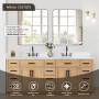 Altair Gavino 84" Double Bathroom Vanity with Grain White Engineered Stone Countertop Altair Gavino 84" Double Bathroom Vanity with Grain White Engineered Stone Countertop