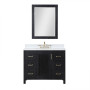 Altair Hadiya 42" Single Bathroom Vanity Set with Aosta White Composite Stone Countertop