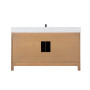 Altair Hadiya 60" Single Bathroom Vanity Set with Aosta White Composite Stone Countertop
