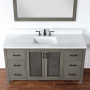 Altair Hadiya 60" Single Bathroom Vanity Set with Aosta White Composite Stone Countertop