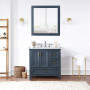 Altair Isla 36" Single Bathroom Vanity Set with Aosta White Engineered Stone Countertop